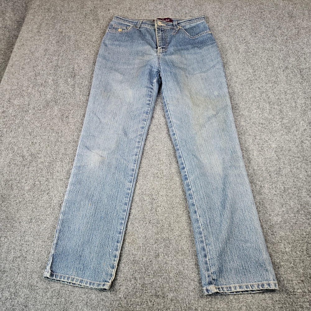 Gloria Vanderbilt Amanda Jeans Womens 8P Blue Medium Wash Straight Leg Petite